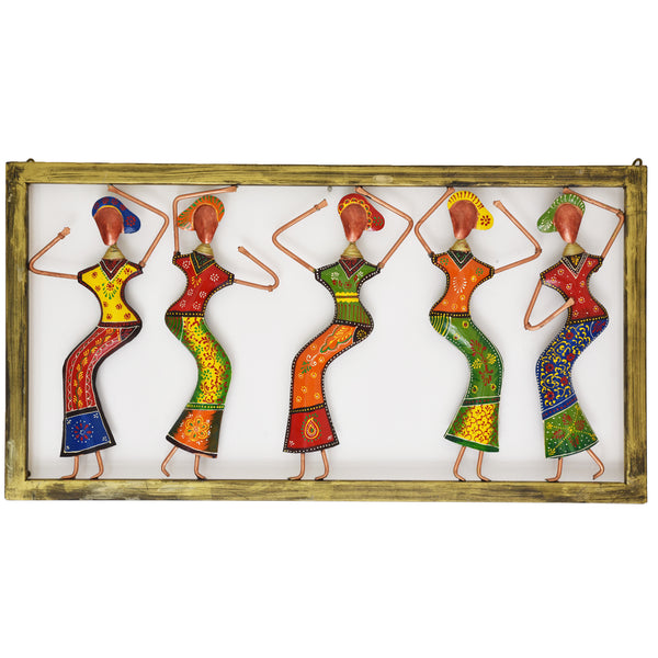 Metal Wall Art - Five Indian Women Dancing