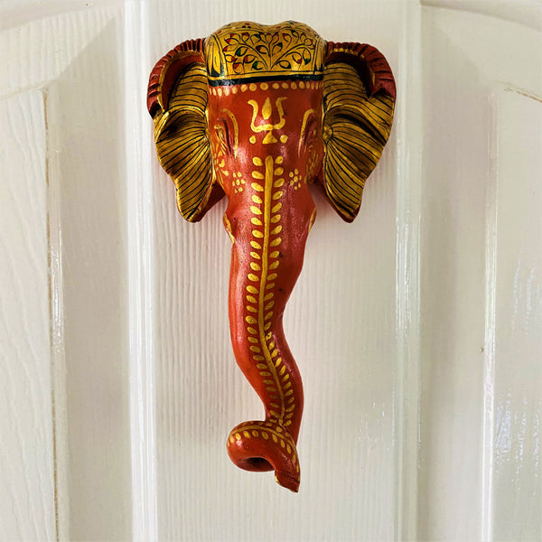 Wall Hanging Elephant Head - Hand Crafted and Hand Painted