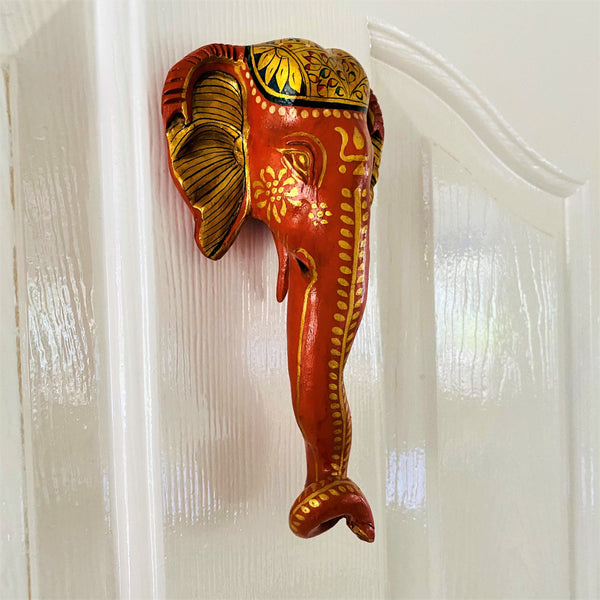 Wall Hanging Elephant Head - Hand Crafted and Hand Painted