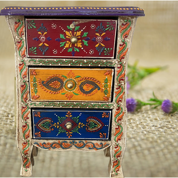 Luxury Handcrafted and Hand Painted Table Top Jewellery Box